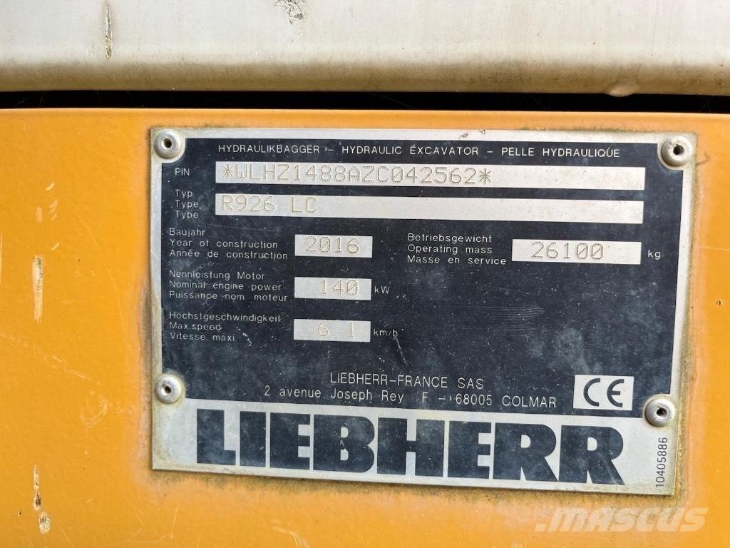 Liebherr 926 Εκσκαφείς με ερπύστριες