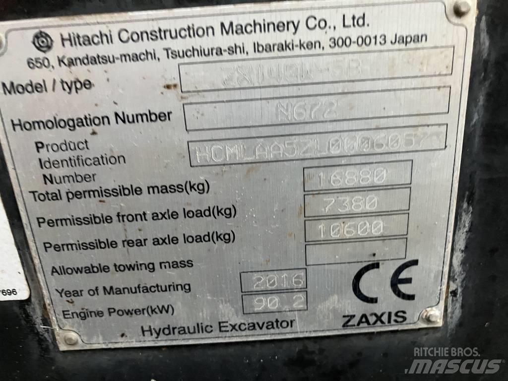 Hitachi ZX140-5B Εκσκαφείς με τροχούς - λάστιχα