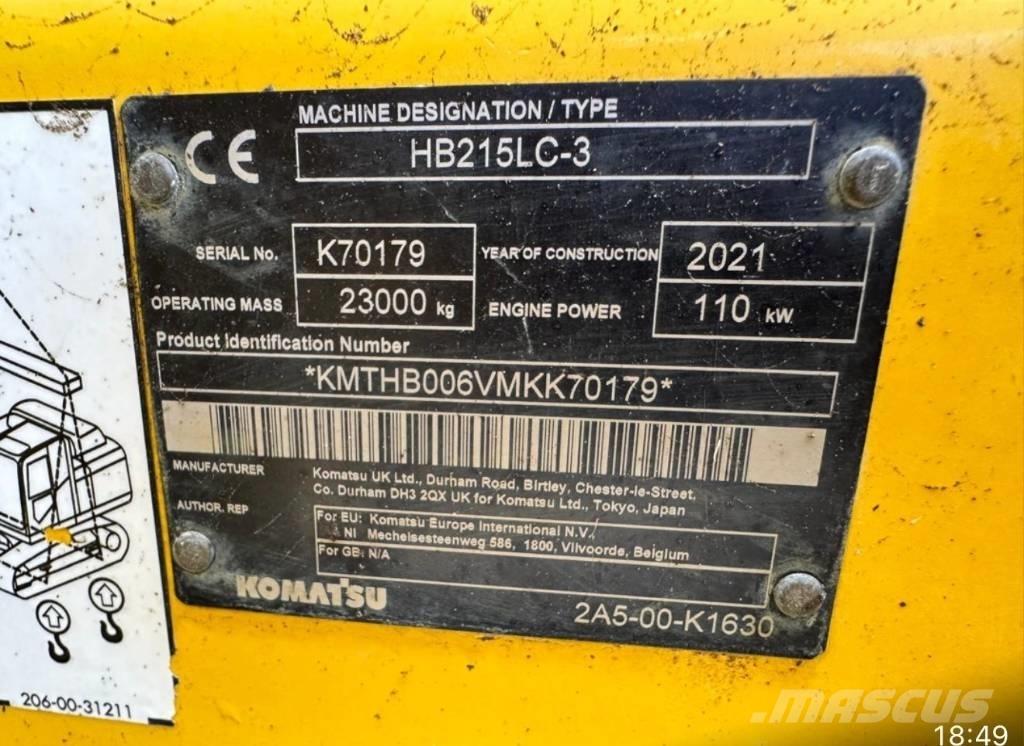 Komatsu HB 215LC-3 Εκσκαφείς με ερπύστριες