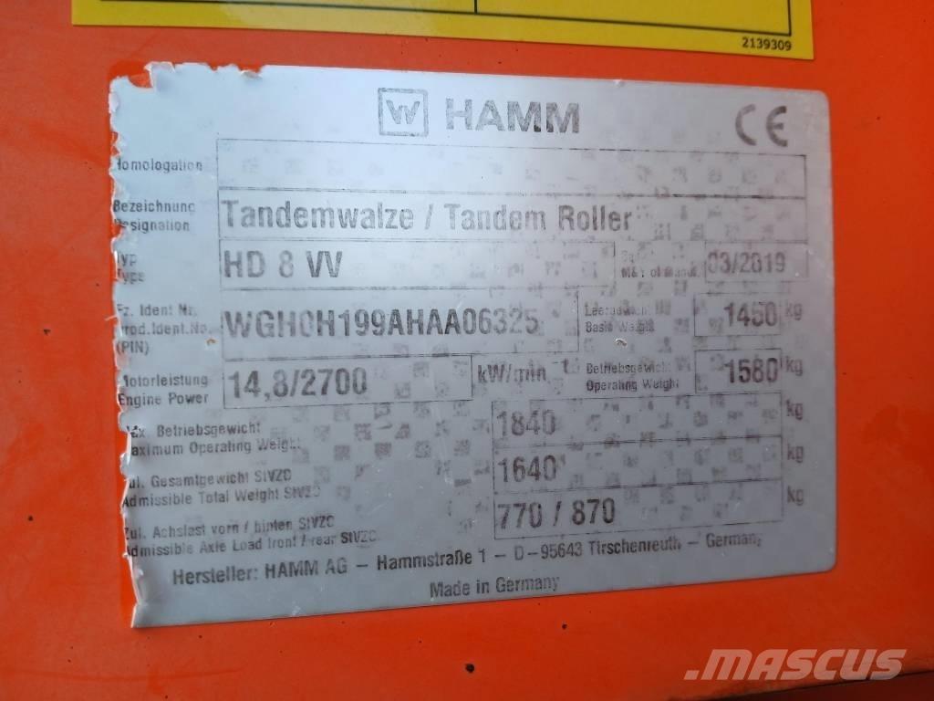 Hamm HD8 VV, Vält Οδοστρωτήρες διπλού κυλίνδρου