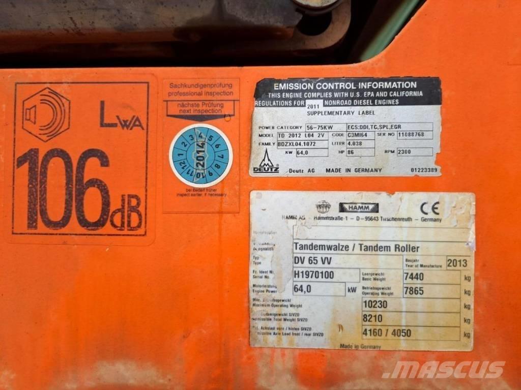 Hamm DV 65 VV Οδοστρωτήρες διπλού κυλίνδρου