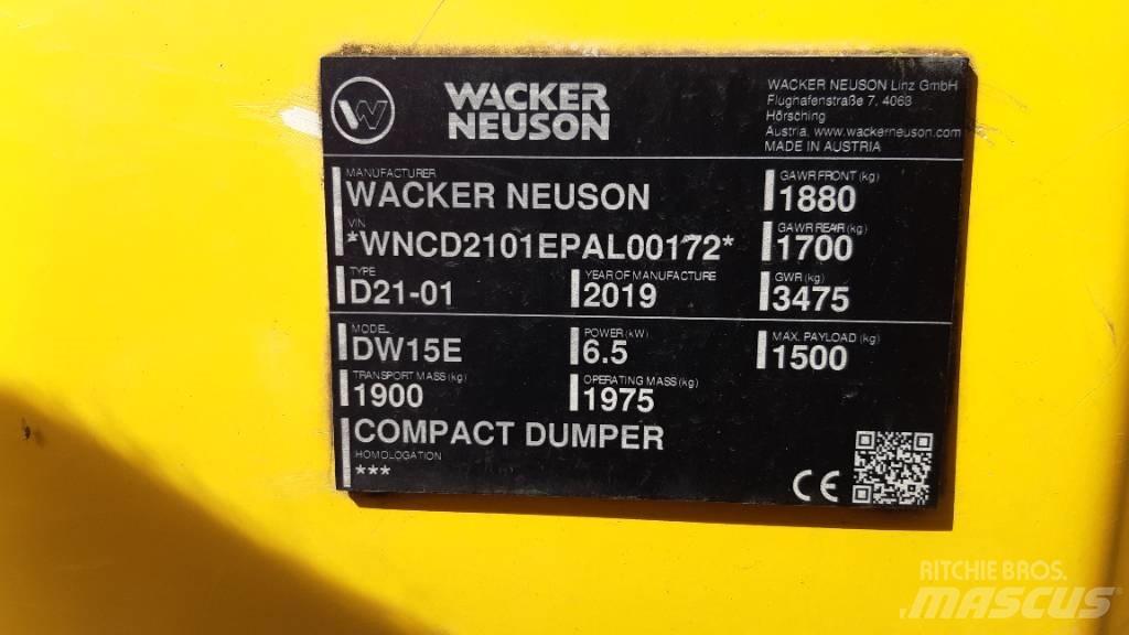 Wacker Neuson DW15e Dumpers εργοταξίου