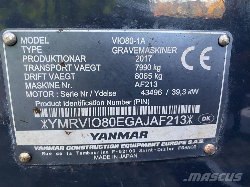 Yanmar VIO80-1A Εκσκαφείς με τροχούς - λάστιχα