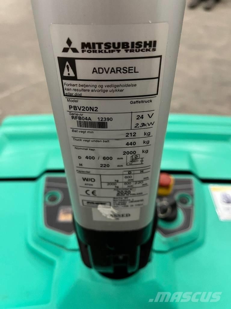 Mitsubishi PBV20N2 Παλετοφόρα πεζού χειριστή με ιστό