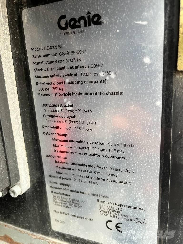 Genie GS4069 BE Ανυψωτήρες ψαλιδωτής άρθρωσης
