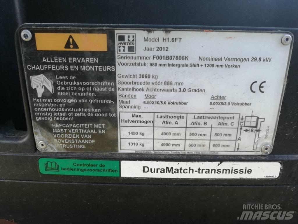 Hyster H 1.6 FT Περονοφόρα ανυψωτικά κλαρκ με φυσικό αέριο LPG