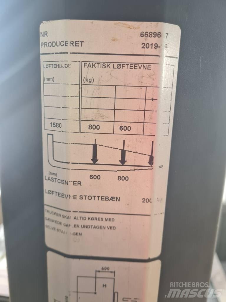 Toyota SWE080L Παλετοφόρα πεζού χειριστή με ιστό