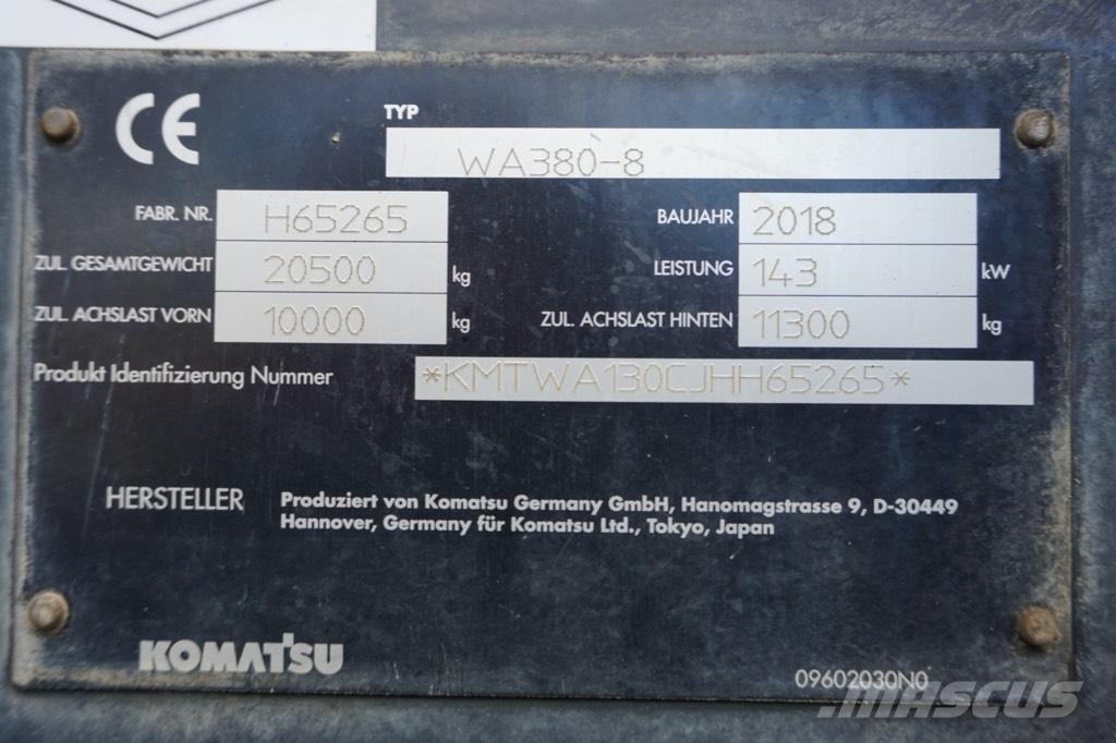 Komatsu WA 380-8 Φορτωτές με λάστιχα (Τροχοφόροι)
