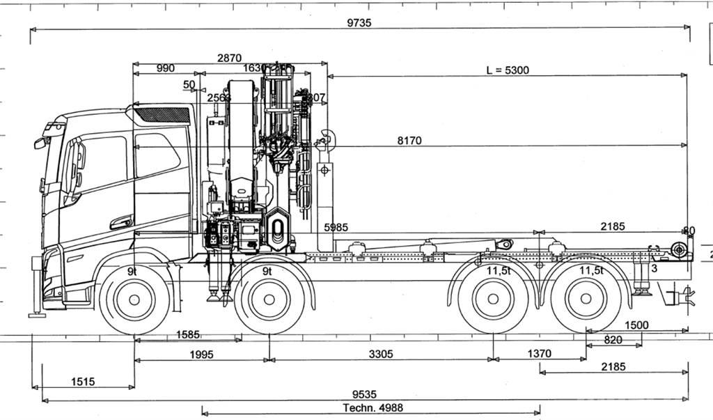 Volvo FH 540 8X4 Φορτηγά με Γερανό