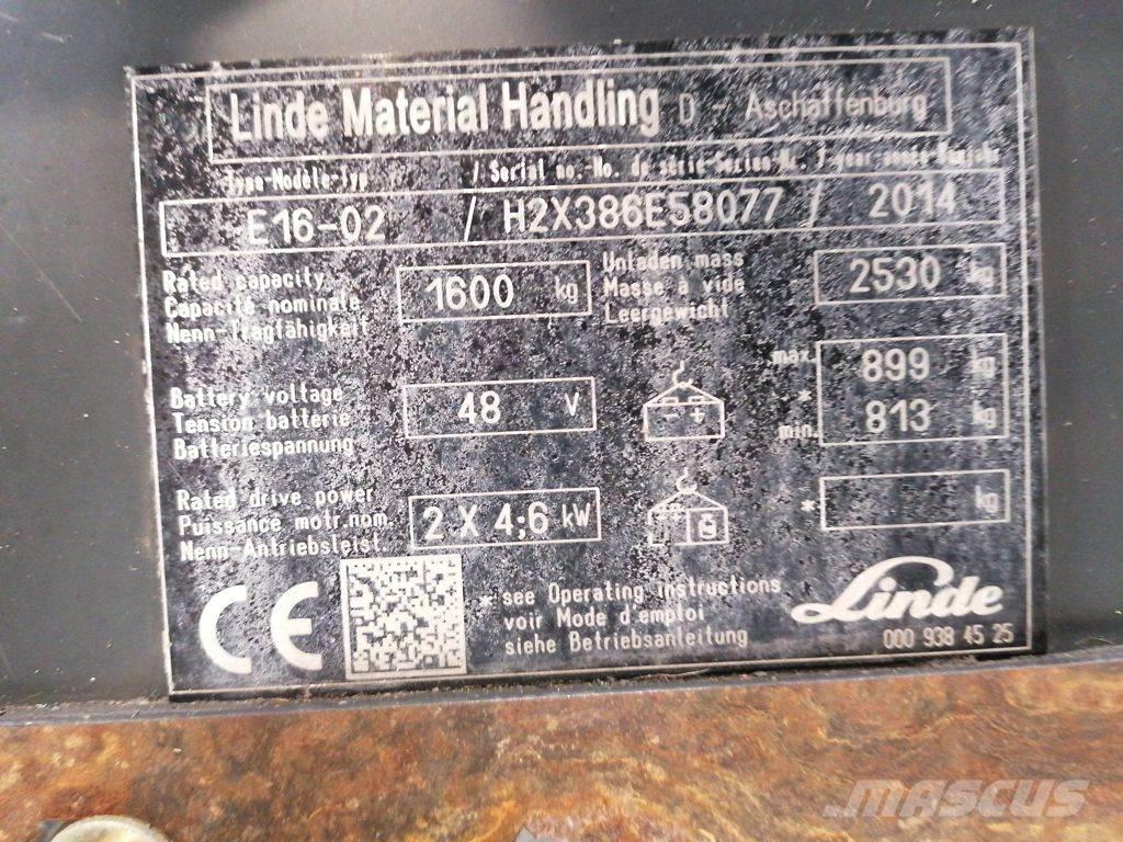 Linde E16-02 Ηλεκτρικά περονοφόρα ανυψωτικά κλαρκ