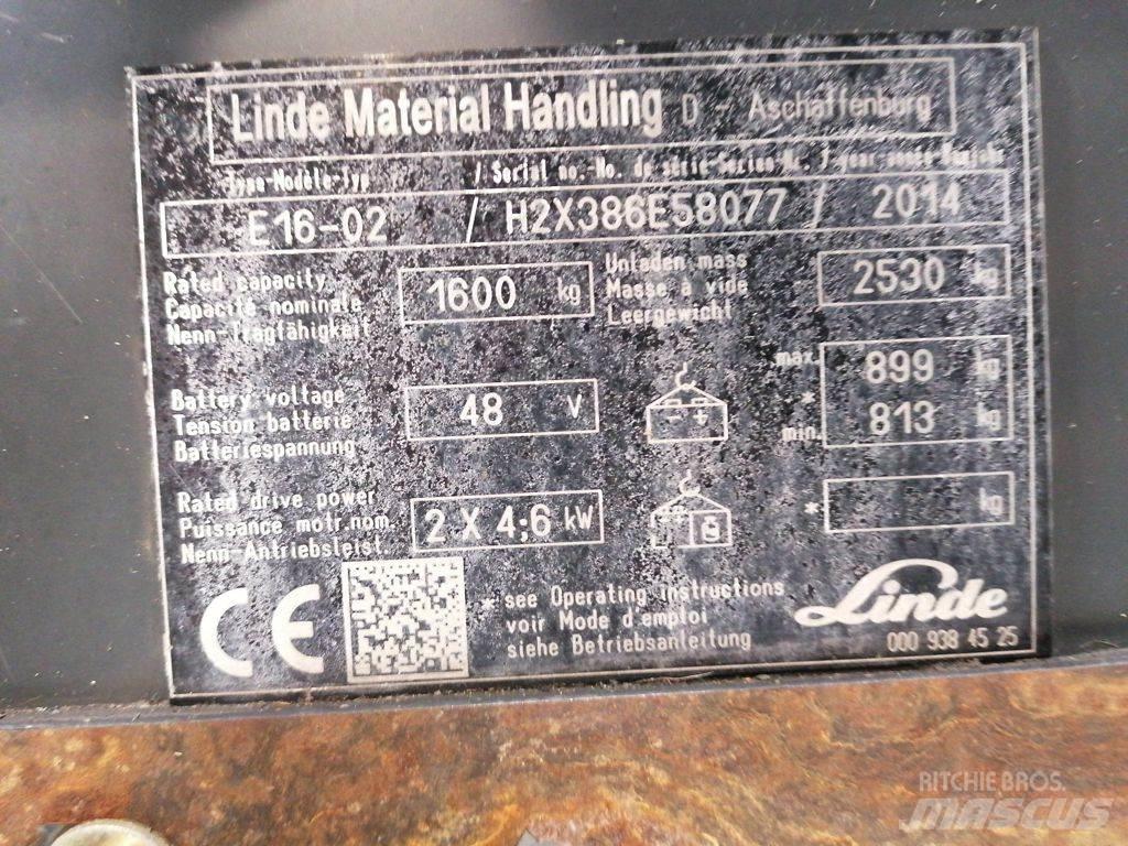 Linde E16-02 Ηλεκτρικά περονοφόρα ανυψωτικά κλαρκ