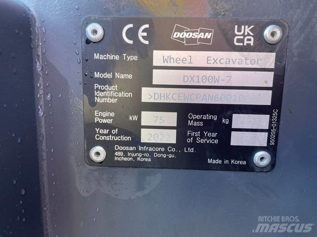 Doosan DX100W-7 Εκσκαφείς με τροχούς - λάστιχα
