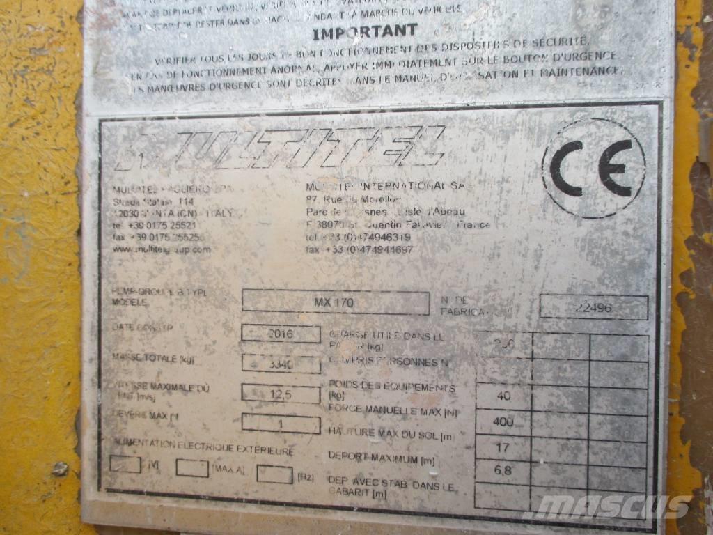 Multitel MX 170 Εναέριες πλατφόρμες τοποθετημένες σε φορτηγό