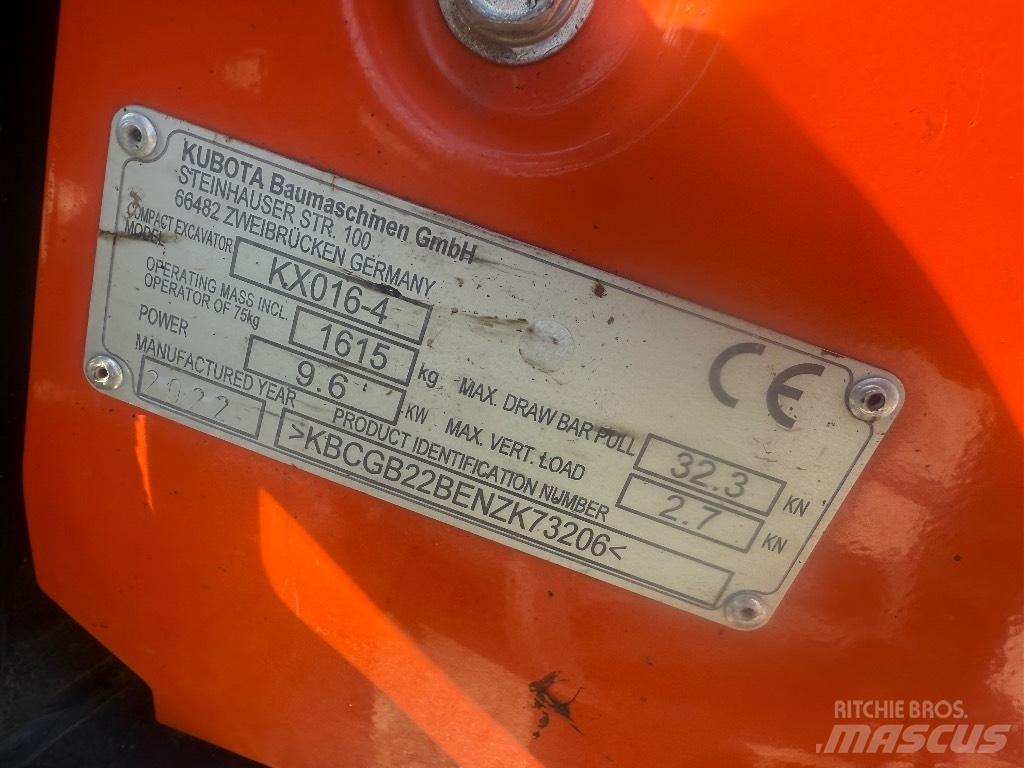 Kubota KX 016-4 Εκσκαφάκι (διαβολάκι) < 7t