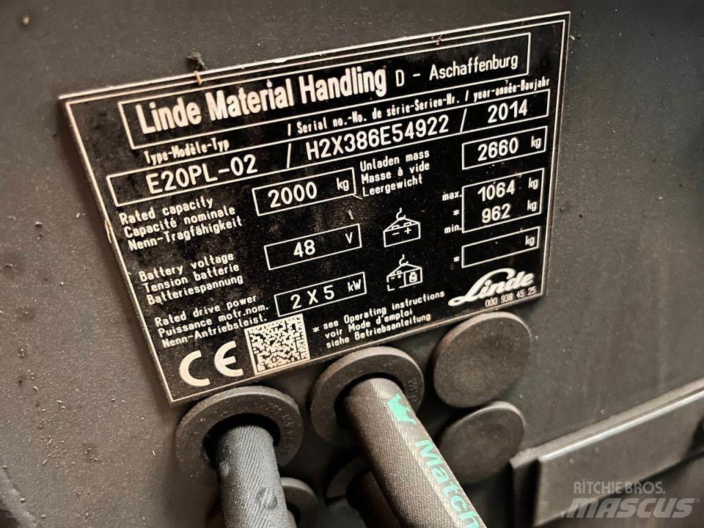 Linde E20PL-02 Ηλεκτρικά περονοφόρα ανυψωτικά κλαρκ