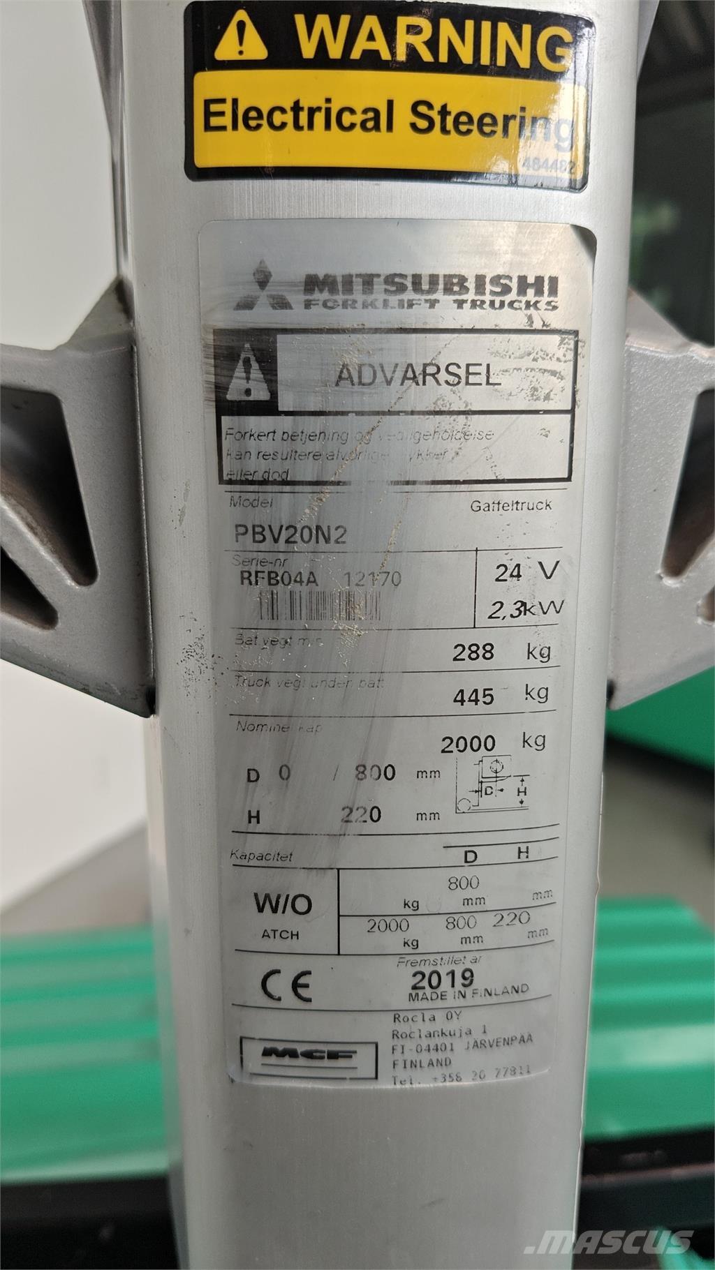 Mitsubishi PBV20N2 Φορτηγά με πλατφόρμα