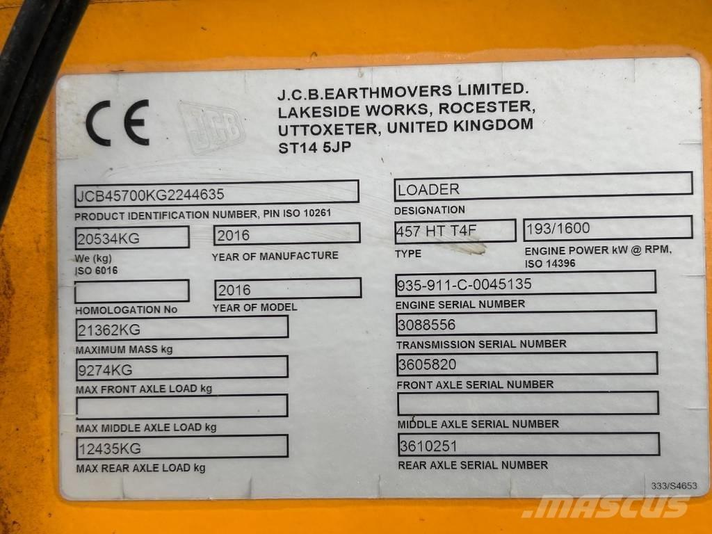 JCB 457 HT Φορτωτές με λάστιχα (Τροχοφόροι)