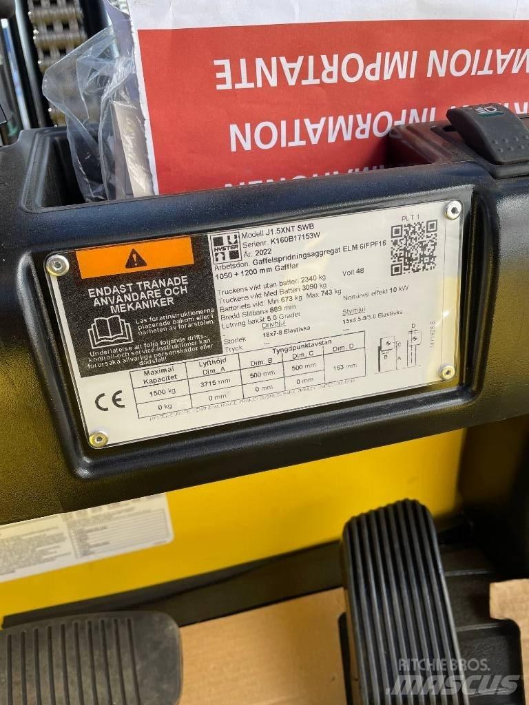 Hyster J1.5 XNT  1,5t Ηλεκτρικά περονοφόρα ανυψωτικά κλαρκ
