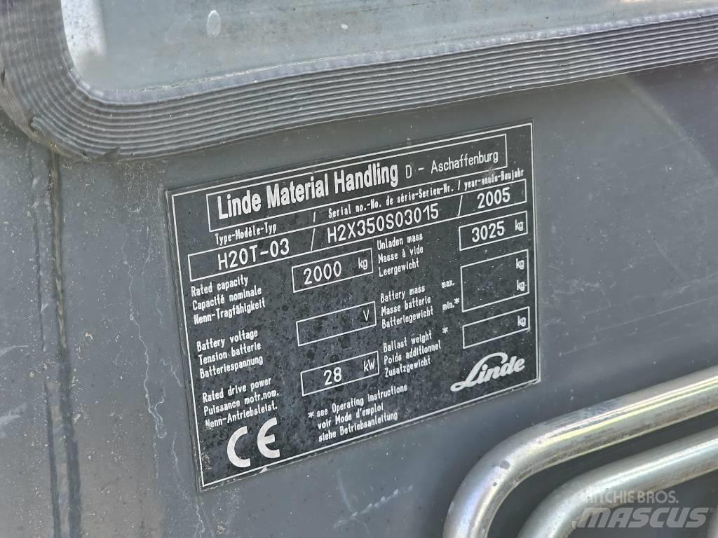 Linde H20T-03 Περονοφόρα ανυψωτικά κλαρκ με φυσικό αέριο LPG