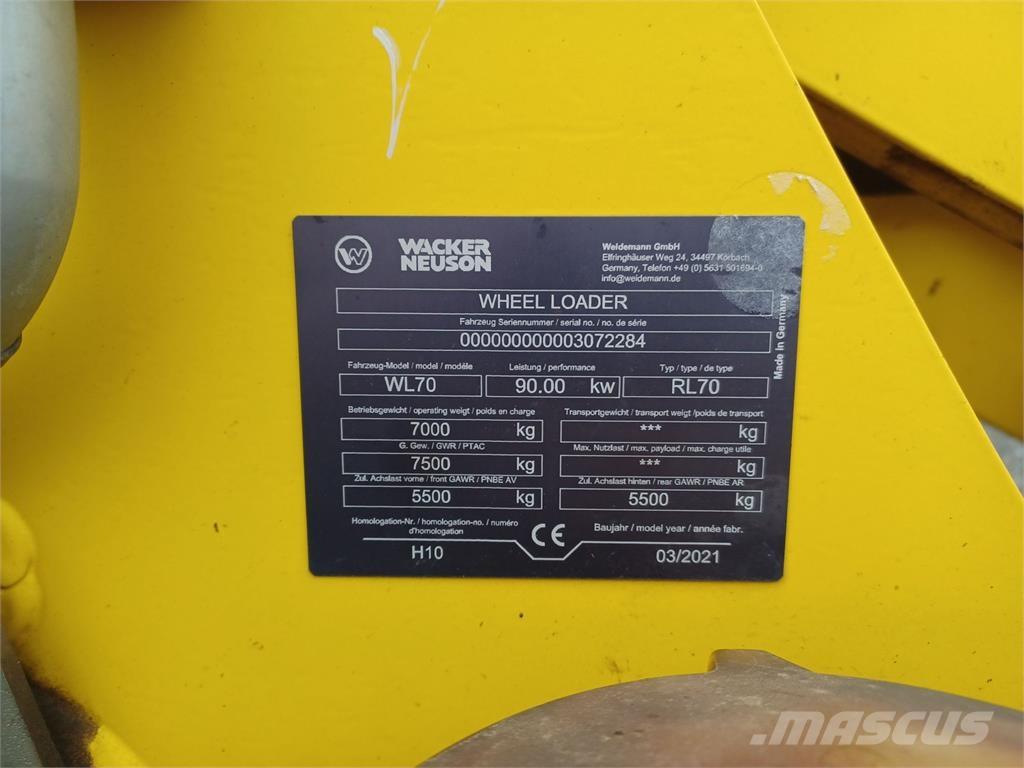 Weidemann WL70 Φορτωτές με λάστιχα (Τροχοφόροι)