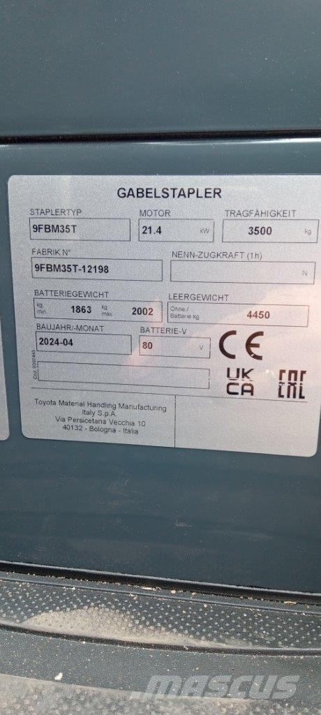 Toyota 9FBM35T Ηλεκτρικά περονοφόρα ανυψωτικά κλαρκ