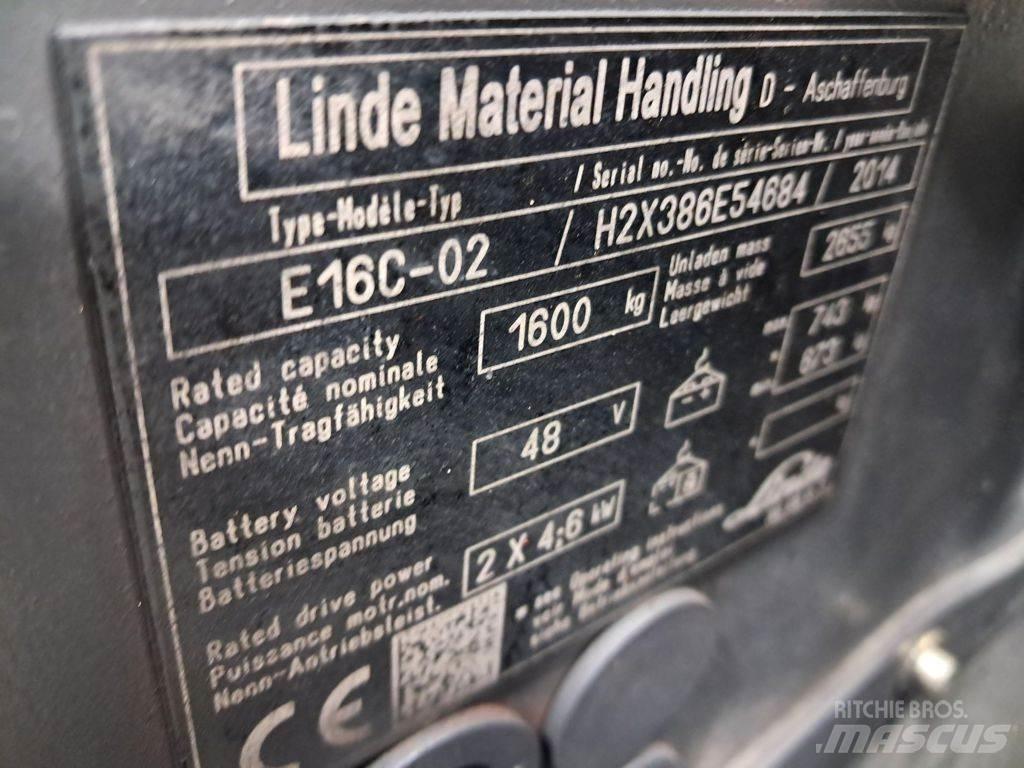 Linde E16C-02 Ηλεκτρικά περονοφόρα ανυψωτικά κλαρκ