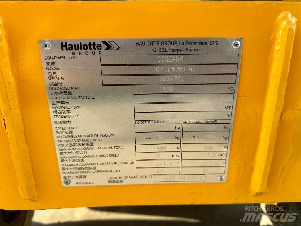Haulotte OPTIMUM 8 Ανυψωτήρες ψαλιδωτής άρθρωσης