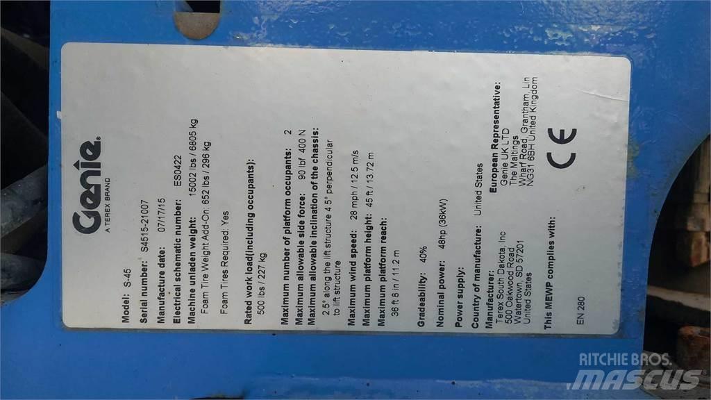 Genie S45G Ανυψωτήρες με τηλεσκοπικό βραχίονα