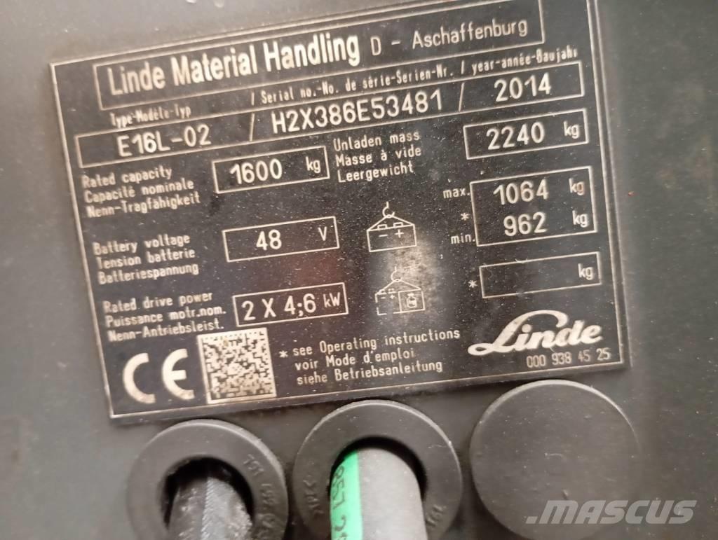 Linde E 16 Ηλεκτρικά περονοφόρα ανυψωτικά κλαρκ