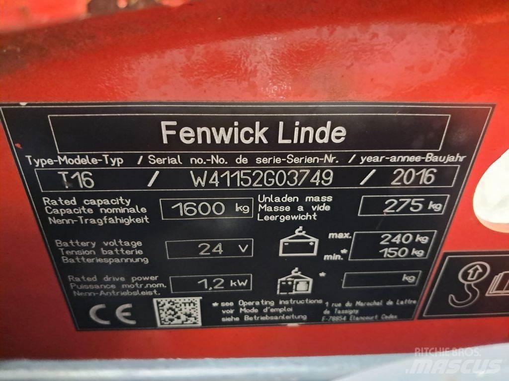 Linde T16 Χειροκίνητο ανυψωτικό αμαξίδιο