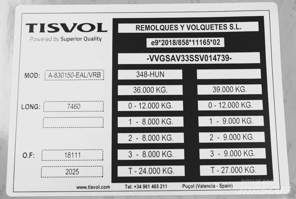  Tisvol 26,8m3 EVR Ανατρεπόμενες ρυμούλκες
