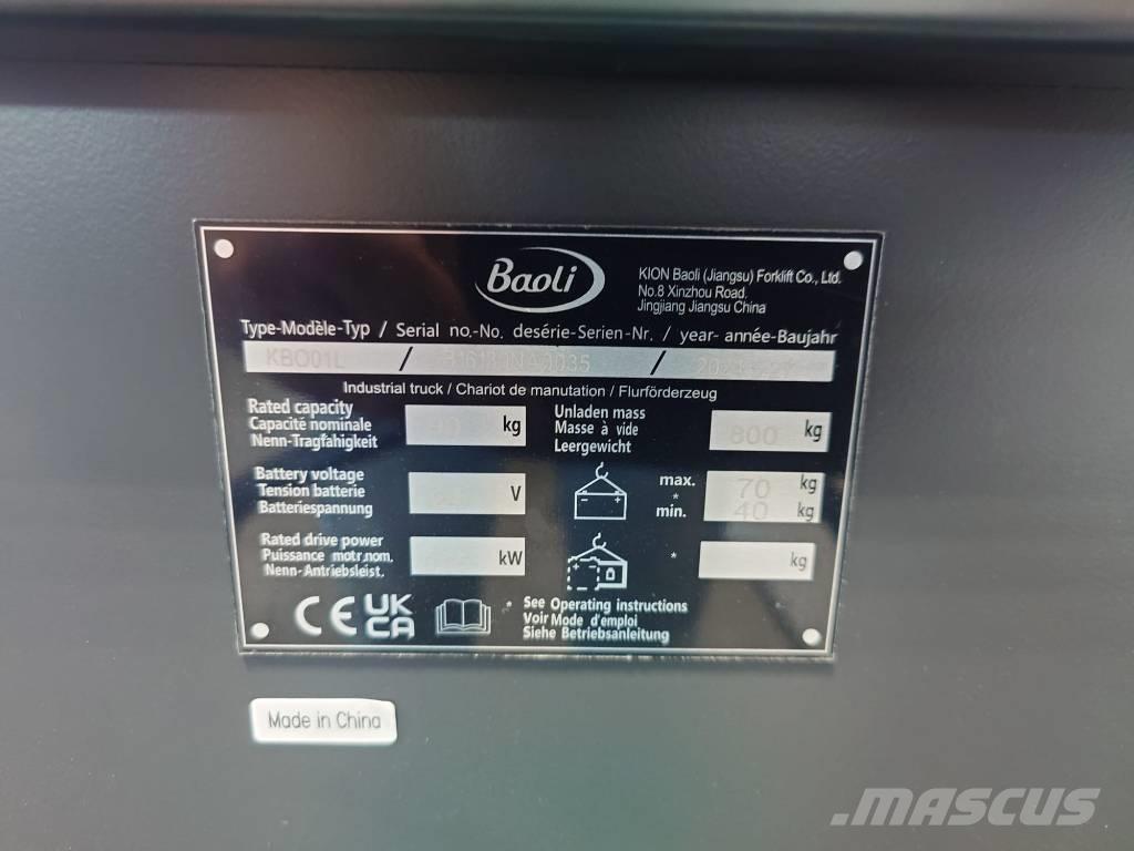 Baoli KBO-01L Li-ION Περονοφόρο ανυψωτικό συλλογής παραγγελιών μεσαίου ύψους