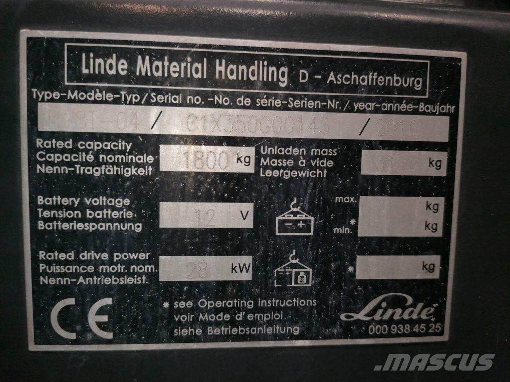 Linde H18T-04 Περονοφόρα ανυψωτικά κλαρκ με φυσικό αέριο LPG