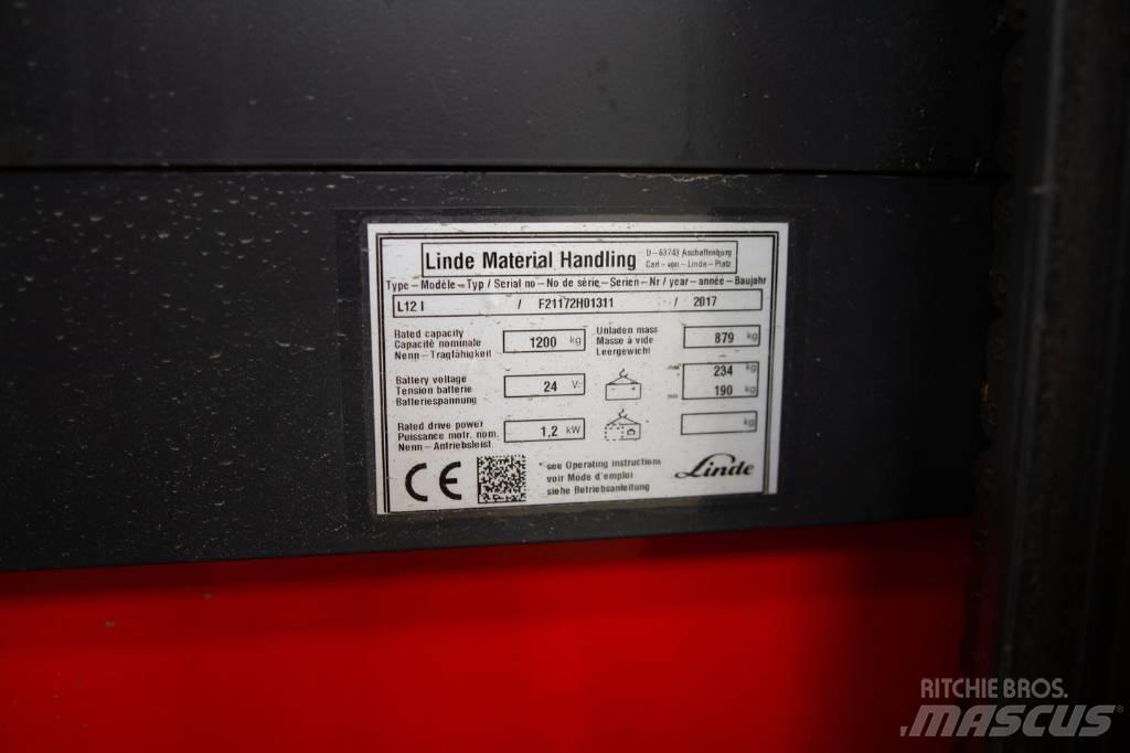 Linde L 12 Παλετοφόρα πεζού χειριστή με ιστό