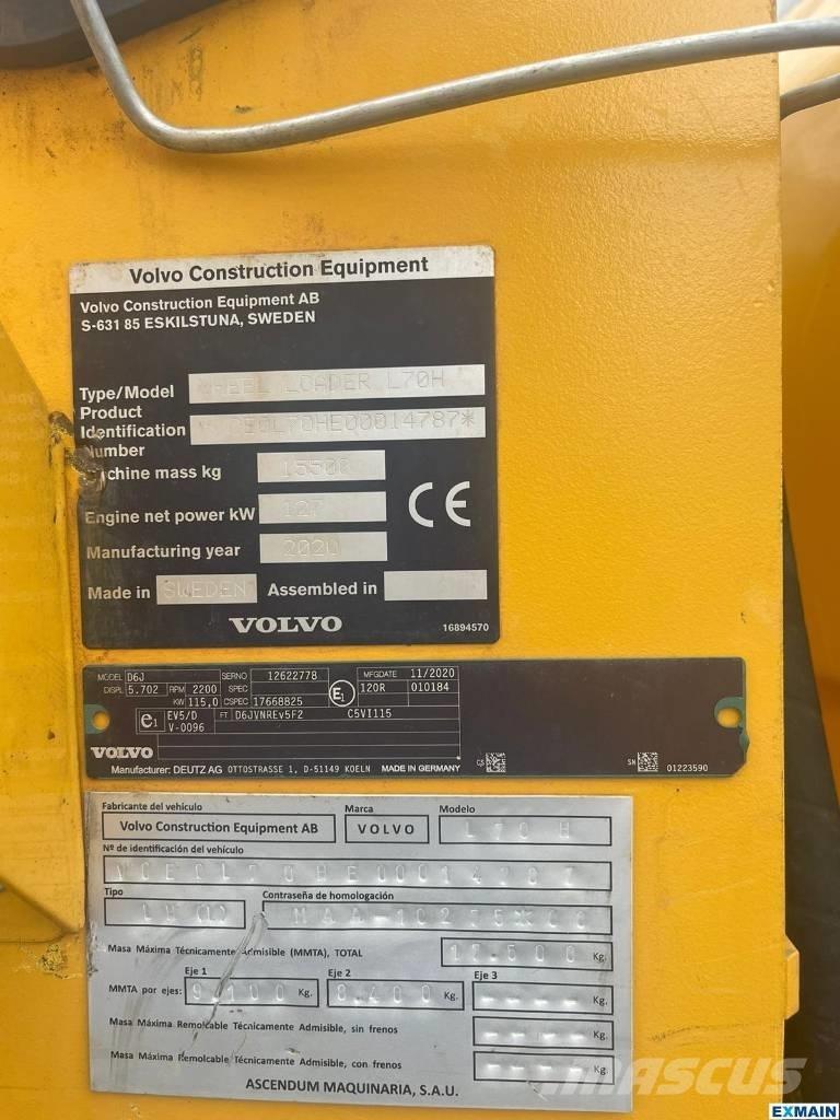 Volvo L 70 H Φορτωτές με λάστιχα (Τροχοφόροι)