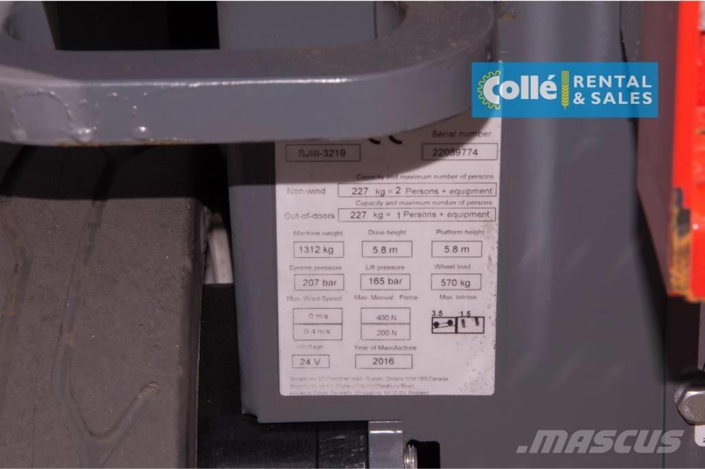 SkyJack SJ 3219 | 2016 Ανυψωτήρες ψαλιδωτής άρθρωσης