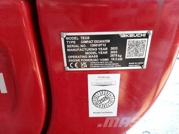 Takeuchi TB 230 Εκσκαφάκι (διαβολάκι) < 7t