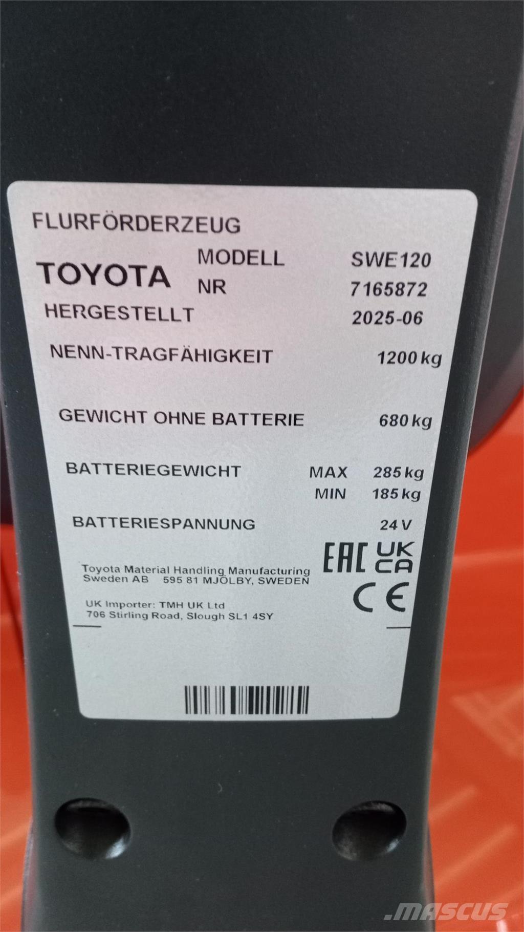 Toyota SWE120 Ηλεκτρικά παλετοφόρα με ιστό