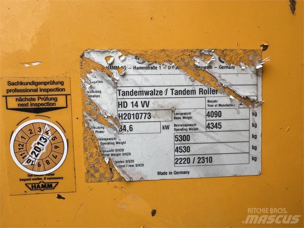 Hamm HD 14 VV Οδοστρωτήρες διπλού κυλίνδρου