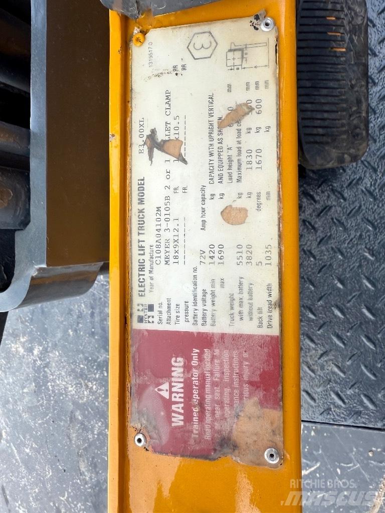 Hyster E3.00XL Ηλεκτρικά περονοφόρα ανυψωτικά κλαρκ