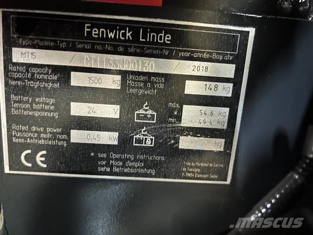 Linde MT 15 Χειροκίνητο περονοφόρο ανυψωτικό