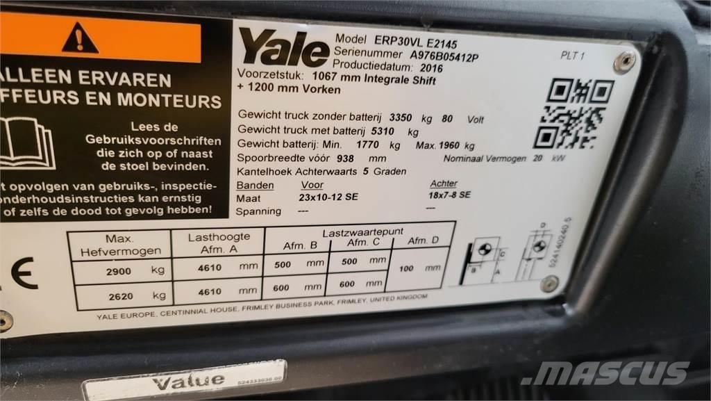 Yale ERP30VL 2016 Ηλεκτρικά περονοφόρα ανυψωτικά κλαρκ