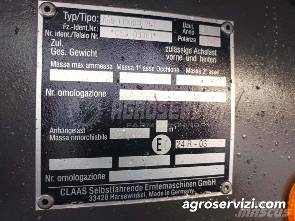 CLAAS Lexion 750 Θεριζοαλωνιστικές μηχανές