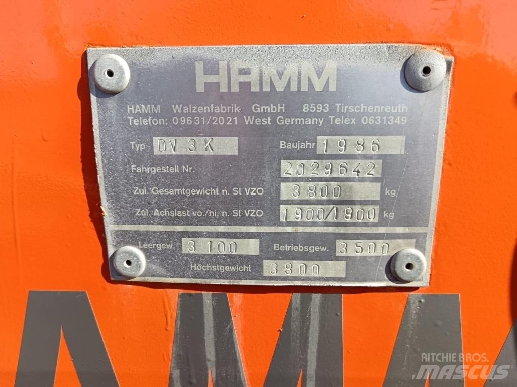 Hamm DV 3 K Οδοστρωτήρες διπλού κυλίνδρου