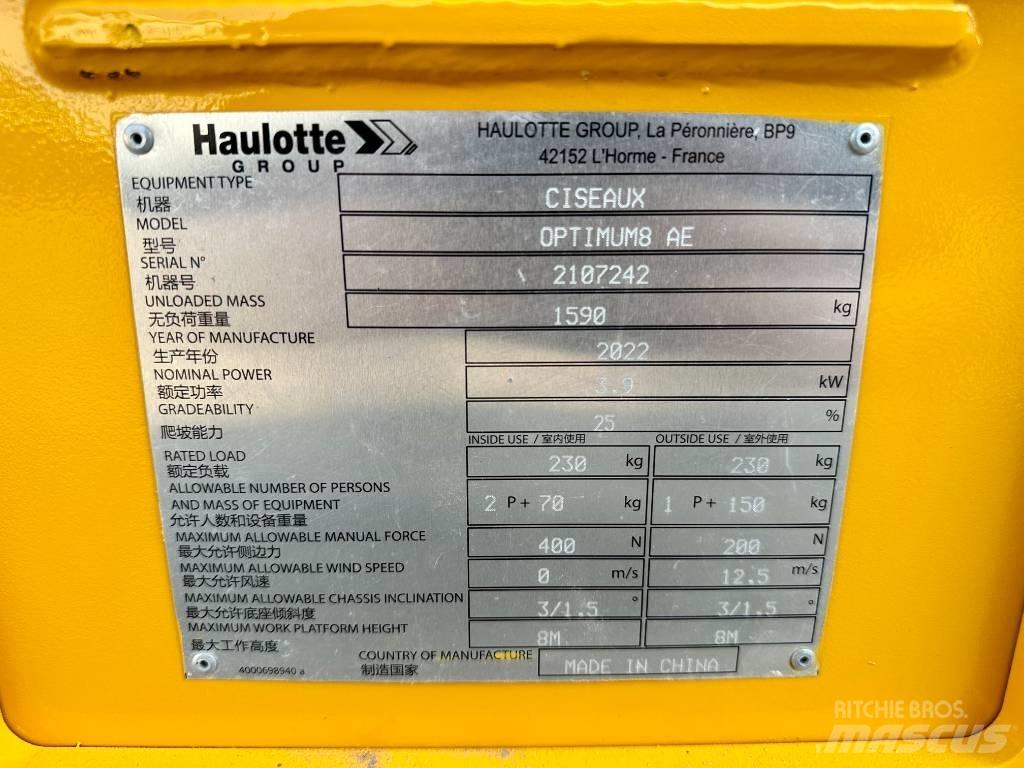 Haulotte OPTIMUM 8 Ανυψωτήρες ψαλιδωτής άρθρωσης
