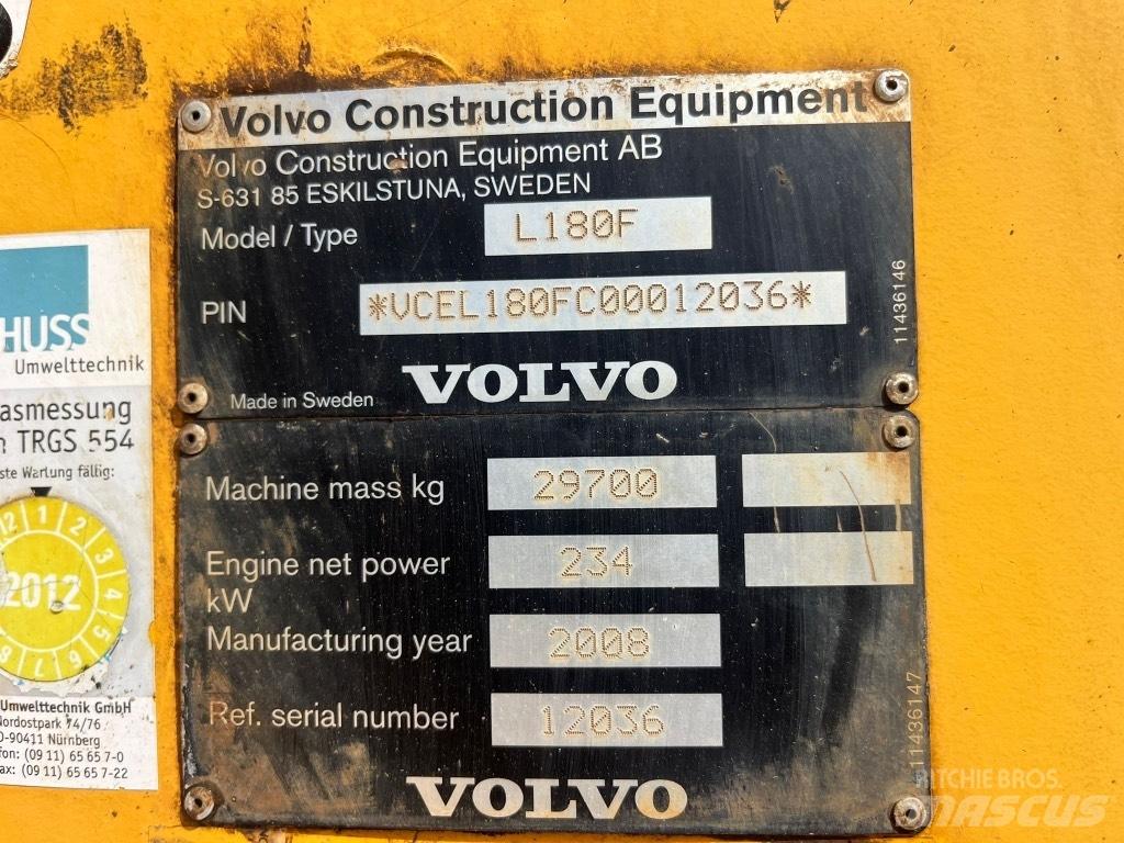 Volvo L 180 F Φορτωτές με λάστιχα (Τροχοφόροι)