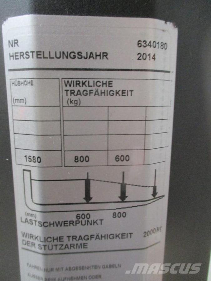 BT SWE 080L Παλετοφόρα πεζού χειριστή με ιστό