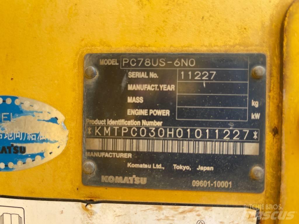 Komatsu PC78US-6N0 Εκσκαφείς με ερπύστριες