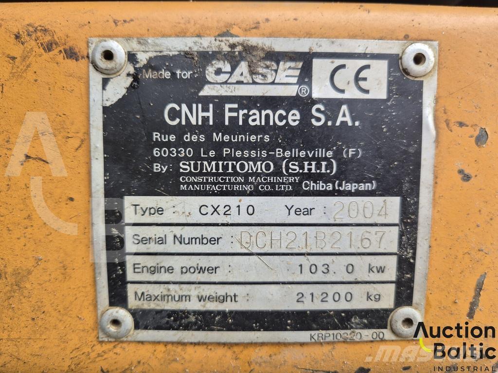 CASE CX 210 Εκσκαφείς με ερπύστριες