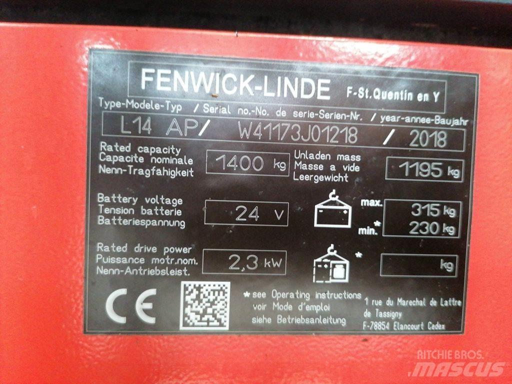 Linde L14 AP Παλετοφόρα πεζού χειριστή με ιστό